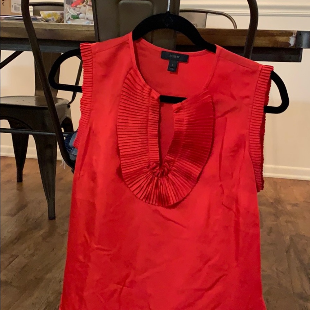 Red silk shirt